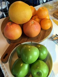 I brought various fruits and vegetables with me - some were more traditional American favorites such as apples, oranges and grapefruits.