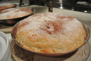 The tops were sprinkled with confectioner's sugar and cinnamon.