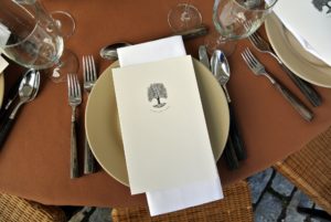 I always include a menu at all the parties I host at my farm - a simple card featuring the great sycamore tree that is the symbol of Cantitoe Corners.