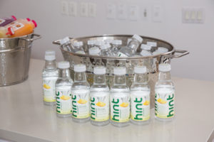 Hint Water provided a variety of flavored waters to keep attendees hydrated all day. Using only natural fruit flavors, these waters do not contain any unnecessary additives or GMOs. Founder, Kara Goldin, is another inspiring entrepreneur with a great story. (Photo by Mike Krautter) http://www.forbes.com/sites/dansimon/2015/02/20/liquid-courage-hint-water-ceo-kara-goldin-takes-on-the-world/#74cf9f45c3f8