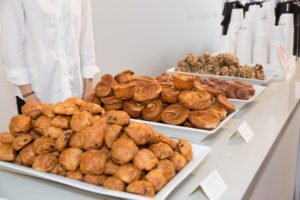 Our guests were offered breakfast when they arrived - a bounty of some of our favorite pastries, including Petrossian's chocolate croissants, Maman's Kouign-amann, and Breads Bakery's cinnamon rolls and Swiss Muesli rolls. (Photo by Mike Krautter)