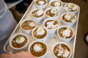 And at the end, everyone was given a sample of his mouthwatering gumbo.  (Photo by Mike Krautter)