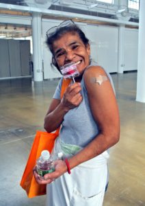 Josefa is very happy to get her flu shot - see, needles aren't so bad, right, Josefa?
