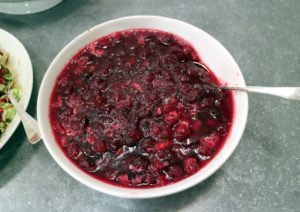 Here is a bowl of classic cranberry sauce - another big favorite, especially with the turkey leftovers.
