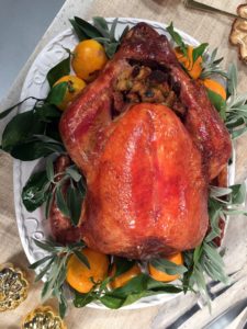 Look at this beautiful turkey - the recipe is my foolproof roasted turkey 101 with gravy. I love this recipe, and so will you. This turkey serves eight to 10-people comfortably and I also include recipes for my favorite turkey sandwiches if there are any leftovers.