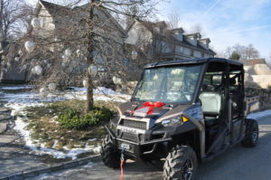 The outdoor grounds crew drove it up to my Winter House, so I could take it for a spin - complete with a holiday bow. I am looking forward to using it, and will continue to share all its many functions here at the farm.