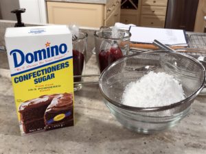 We are also using Domino confectioner's sugar for the glaze. Confectioner's sugar is a finely ground sugar produced by milling granulated sugar into powder.