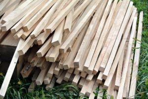 All the wooden stakes around the farm are made using the sawmill. Making the lumber ourselves allows us to repurpose trees and save on milling expenses.