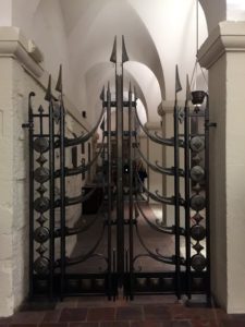 These beautiful iron work gates were commissioned by the Cathedral Chapter and designed and made by the blacksmith James Horrobin in 2004.
