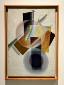 Artist, Ivan Klioune, was an artist of the avant-garde Russian Suprematist and Constructivist period. He was a painter, graphic artist and sculptor. This is called a "Non-Objective Spherical Composition", 1922-1925.