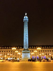 Here is the Place Vendôme column - so beautiful at night.