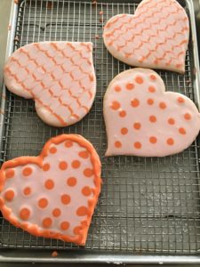 I decorated with more dots on these cookies. Nearly every one was different.