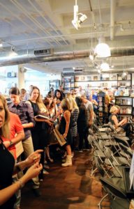 Then the lines formed all around the shop for the book signing. It was so nice to see such an enthusiastic group of people excited about my book, “Vegetables”.