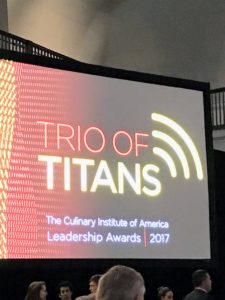 I was honored to be among the "Trio of Titans" to receive this year's Augie Award™. It was originally created in tribute to famed French chef, Auguste Escoffier, and recognizes the achievements of culinary entrepreneurs and experts.