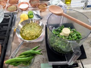 Have you ever cooked with fava beans? My version of this delicious fava bean dip will quickly become a party favorite. First, I shell the fava beans, boil them and then remove the skins. It is a bit tedious, but worth the effort.