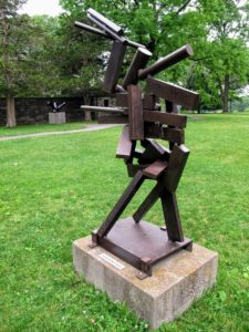 This is also by artist, David Smith, called ‘Becca', 1964. Its elements are welded, a process in which pieces of steel are pressed together and heated with a blowtorch. Smith was considered a master of fine-art welding.