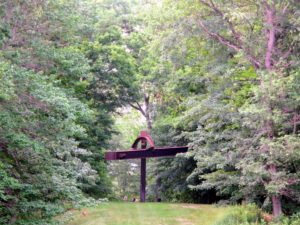 Here is a work by Mark di Suvero, 'Mahatma', 1978-79. Over the years, Storm King has presented more than 90 of his sculptures, and currently owns a group of five of his large-scale pieces including this one.