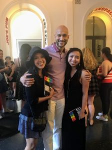 IP paralegal, Gianella Domdom, on the right, and her sister, Guen, watched an off-Broadway production of "Hamlet" over the holiday weekend. Here they are with Keegan-Michael Key who played Horatio.