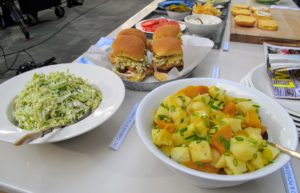 We also served a potato and pickled-beet salad and our dilled-cabbage-and-cucumber slaw.