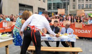 Craig and Hoda were eager to take the fish to our picnic table where Al Roker, Carson Daly and Savannah Guthrie were seated.