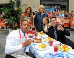 For dessert, we had a blondie ice cream cake. Hoda, Savannah, Craig, Carson and I had such a wonderful time - everyone loved our take on the summer fish fry. I know you will too!