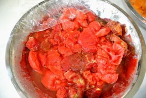 Here are the red tomatoes - these will all make such tasty and nutritious sauces. Tomatoes are a great source of lycopene, which is considered to have cancer preventing and reducing properties.