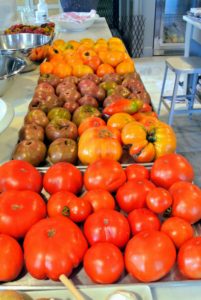 We still have lots of tomatoes to peel, seed and cook - these tomatoes were all harvested yesterday morning - they are so beautiful.