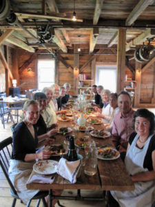 Here we all are at the dining table. Cheryl Dulong and Gretchen Sweet, who help me care for Skylands, joined me. Since the restaurant was closed to the public on this day, Erin, her fiancé, and her wait staff were able to join us too - it was a great gathering.