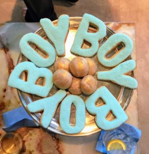 I love these "boy" cookies made by the chefs in our test kitchen - so fun and, of course, blue.