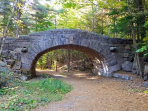 The Bubble Pond Bridge was constructed in 1928 and is the only solid masonry bridge in the park.