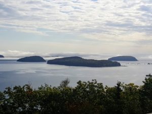 Here are the Porcupine Islands - a series of islands in Frenchman Bay off the coast of Bar Harbor. They include Sheep Porcupine Island, Burnt Porcupine Island, Long Porcupine Island and Bald Porcupine Island.
