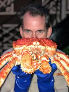 Here is the actual photo of Kevin holding a King crab - look how big it is.