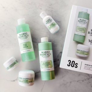 For those in their 30s, we developed a kit designed to brighten and smooth complexion, and also address dehydration, dry fine lines, and uneven skin tone. This kit contains a seaweed cleansing soap, an aloe vera toner, a ceramide herbal eye cream, a hydro moisturizer with vitamin-c and a revitalizing mask.