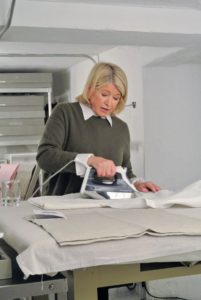 I iron everything. My linens are crisp, and beautifully folded. Rowenta has many models available and is considered one of the best luxury iron manufacturers worldwide. Here, I am using a Rowenta Pro Master Steam Iron.