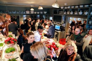 Here is my kitchen - bustling with guests having a great time and enjoying all the delicious food. (Photo by Peter T. Michaelis)