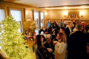 Here are some guests in my Brown Room enjoying eggnog, hors d'oeuvres and good conversation. (Photo by Peter T. Michaelis)