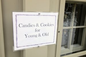 During the party, it was filled with lots of "Candies & Cookies for Young & Old". Each of the houses was labeled, so visitors knew what to find inside.