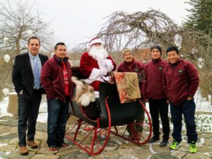 My property director, Fred Jacobsen, and some of my outdoor grounds crew - Chhewang, Chhiring, Pemba, and Phurba - took this nice photo with Santa.