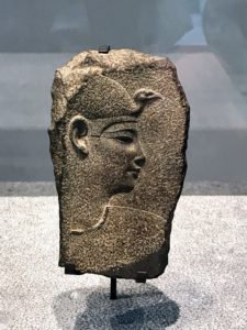 This is the image of a queen or goddess made out of black stone from Egypt in 360 BCE.