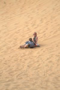 We had the chance to sandboard during our visit. Sandboarding is a boardsport similar to snowboarding except it takes place on sand dunes rather than snow-covered mountains. Alexis and the children had so much fun.