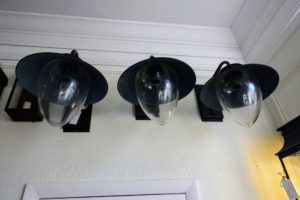 Here is a collection of outdoor lighting pieces - I love the shape of the bulbs.