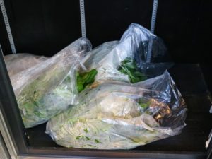 Once all the vegetables are washed, Laura places them all in plastic bags in the refrigerator - I will take many of these to my daughter and grandchildren - they will love them!