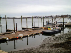 Here is a view of Long Island Sound from the front yard of Norm Bloom & Son Copps Island Oysters. The company farms oyster beds from Greenwich to Stonington, Connecticut and is one of the last standing traditional oyster farms in the United States.