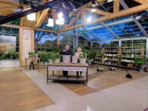 Rick and I showed off my great pots on this big set. We planted so many of the pots in the background to show you how great they look - imagine how wonderful they will be in your home.