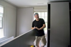 Here is lead California Closets installer, Wojciech Moranda. Wojciech is wonderful to work with - he made all the necessary cabinet adjustments right in the room, so everything fit perfectly.