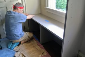 Here, Wojciech installs the window seat with underneath storage. I show how it looks all finished in the April issue.