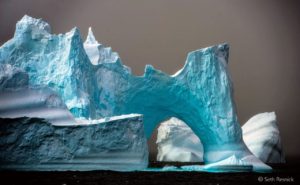 In this version of the same iceberg on Detaille Island, Seth selected the moment where you can see one iceberg through another.