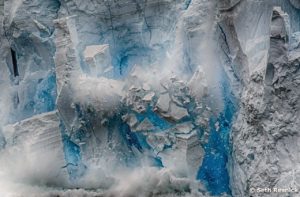 Seth waited for the moment the glacier calved to freeze a dramatic moment that was gone in the blink of an eye. The headwall then collapsed into the ocean off of Danco Island, Antarctica.