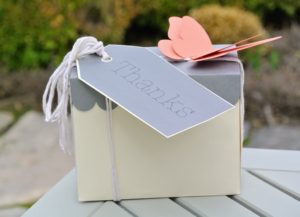 And here is a charming "thank you" gift box - it is so easy to make, you'll be so surprised with the Cricut's versatility and performance.
