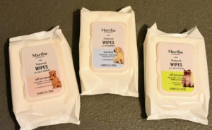 I also love these Martha Stewart natural wipes. They are great for gently removing dirt and odors from your pet’s skin and coat.